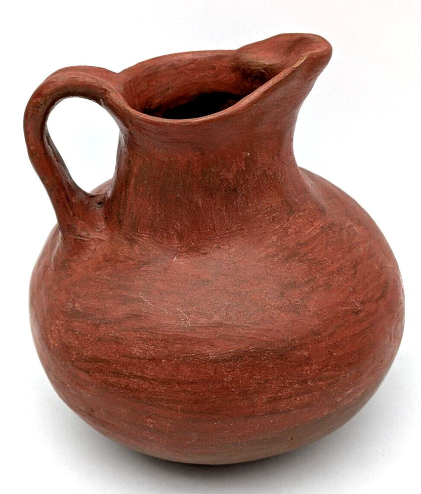 Hand Crafted Clay Art Pottery Pitcher Signed