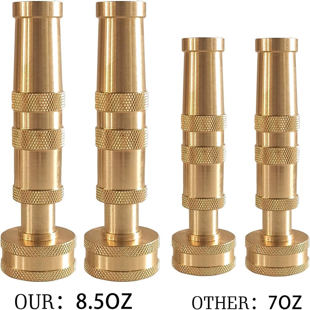 Compact Adjustable Brass Hose Nozzle Set with 10 Washers - Durable & Efficient