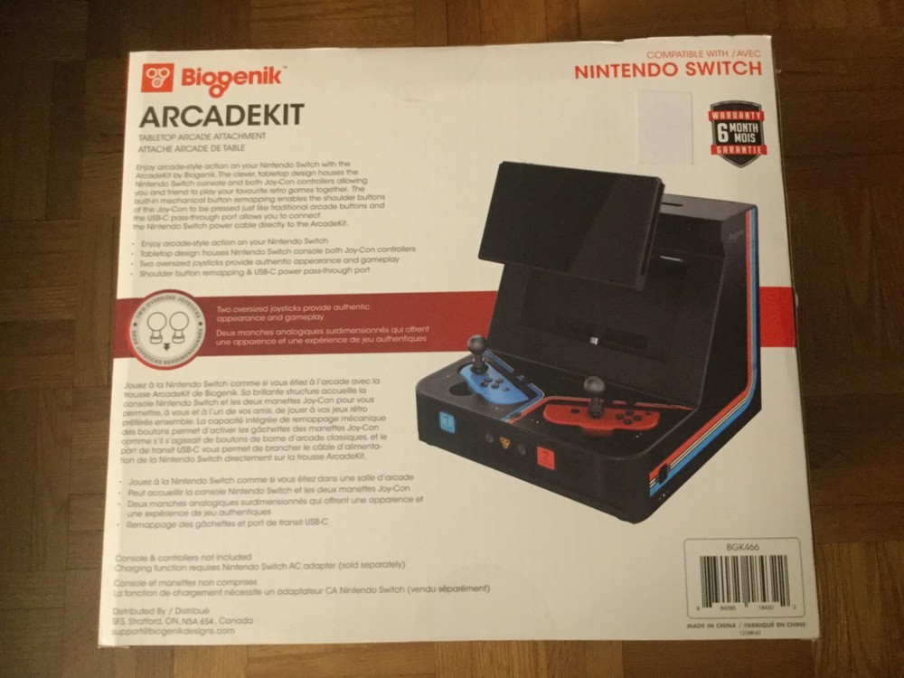 Tabletop Arcade Kit Dock Cabinet for Nintendo Switch + Two Oversized Joysticks