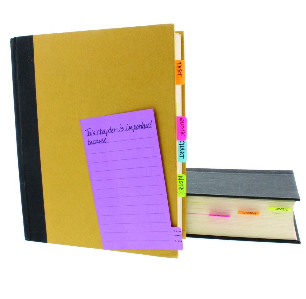 Redi-Tag Divider Sticky Notes, Tabbed Self-Stick Lined Notepads, 720 Ruled No...
