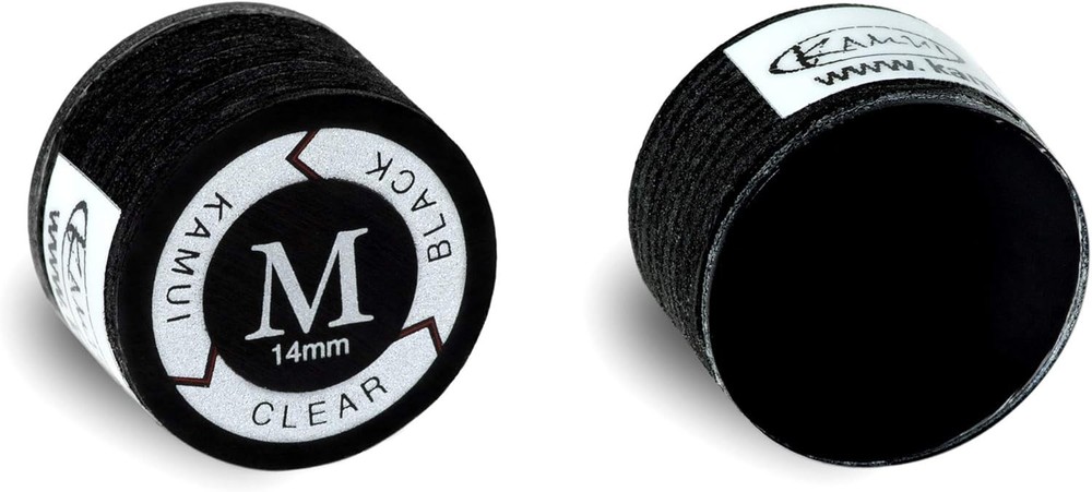 Medium Black Laminated Billiards Cue Tip - 14mm for Consistent Control