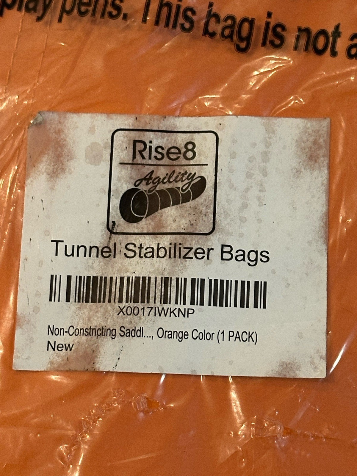 (2) Rise8 Non-constricting Saddlebags for stabilizing Dog Agility Tunnel Orange