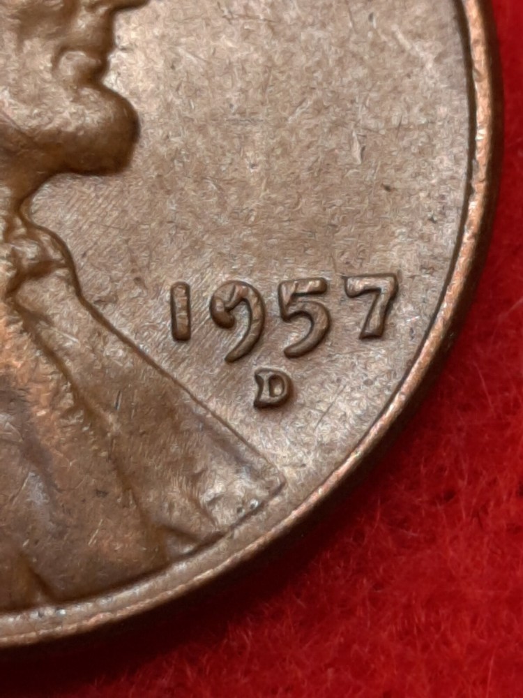 1957 D/D RPM Error Lincoln wheat cent#79