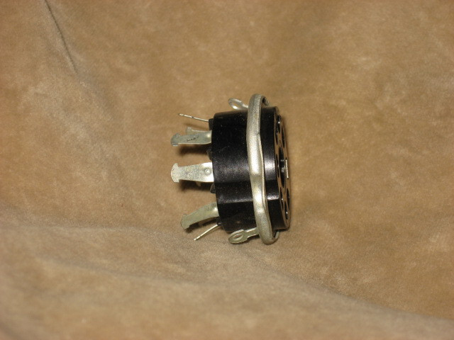 Tube Socket, octal 8 pin, chassis mount, new, wire-wrap type terminals