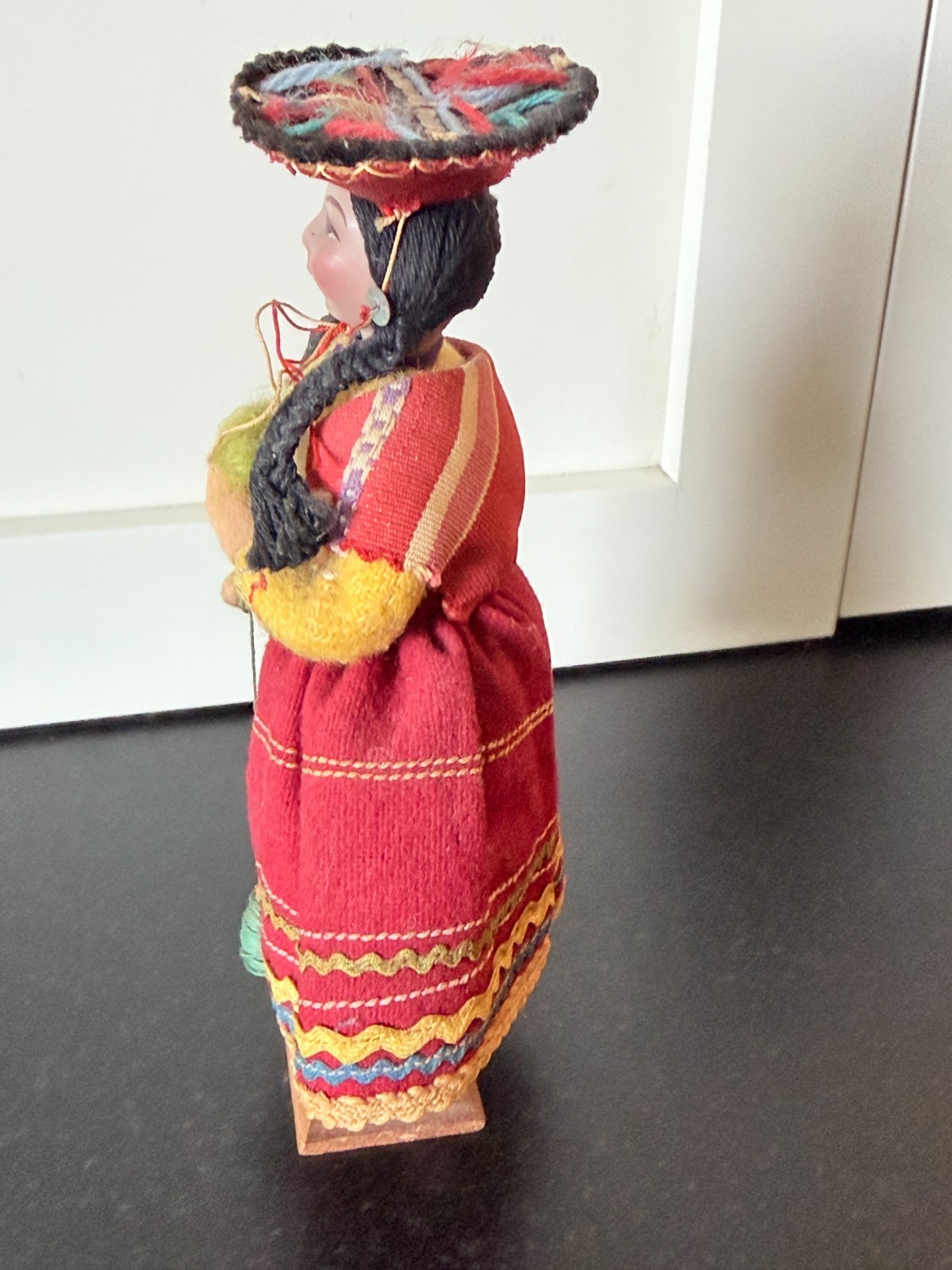 Vintage Peruvian Folk Art Dolls Pair Handcrafted Andean Highland Textile Figures