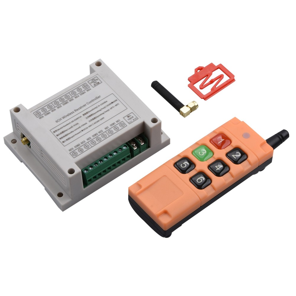 6 Channel 10A Relay Receiver Wireless Remote Control RF Switch 433mhz DC