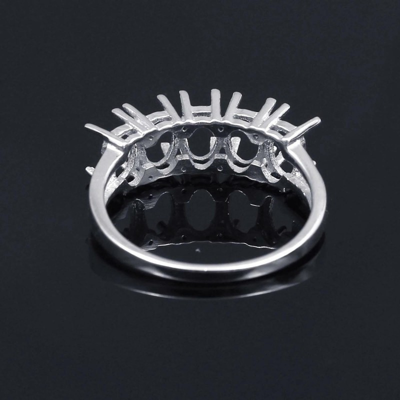 Semi Mount Ring 925 Sterling Silver Setting Size 6X4 MM Oval Shape Eternity Ring