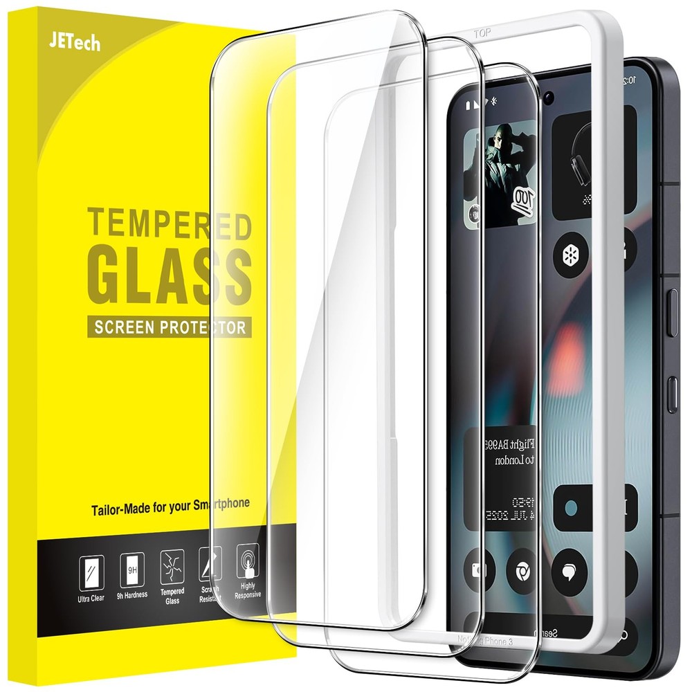 JETech Screen Protector for Nothing Phone 3 with Easy Installation Tool, 3-Pack