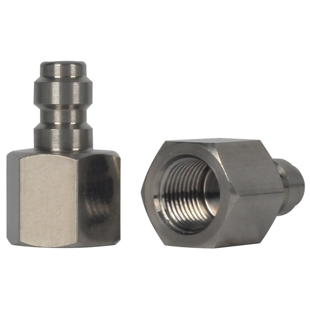 2PCS 8mm Quick-Disconnect Plug Adapter, Stainless 8mm, 1/8 BSPP - 2-Pack