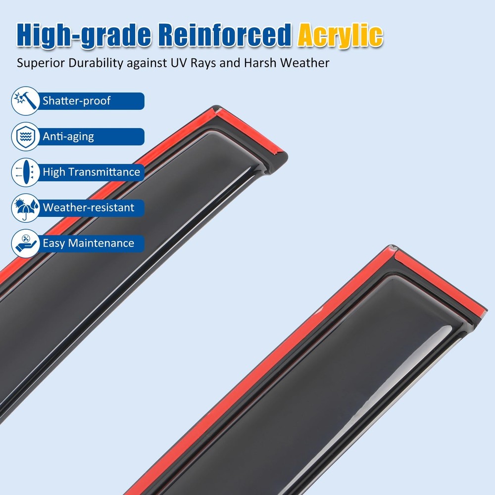 2012 - 2015 年本田思域轿车深色丙烯酸 4 件车窗偏转器