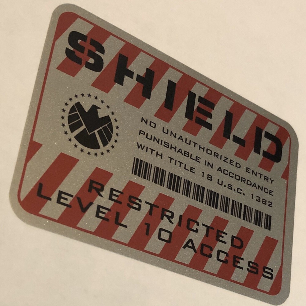 • SHIELD • RESTRICTED ACCESS • METALLIC SILVER PROP DECALS • AGENT • MARVEL •