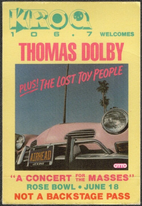 Thomas Dolby Backstage Pass - 1988 Cloth Pass