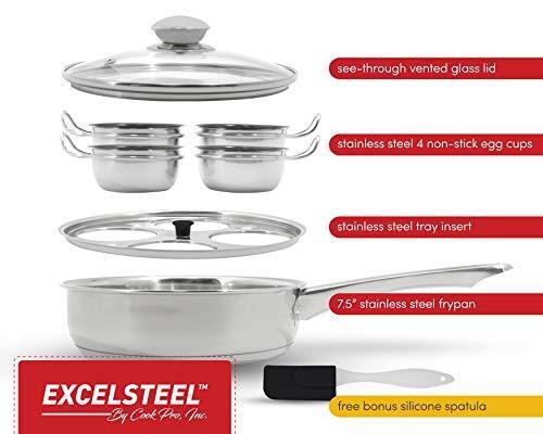 EXCELSTEEL Non Stick Easy Use Rust Resistant Home Kitchen Breakfast Brunch