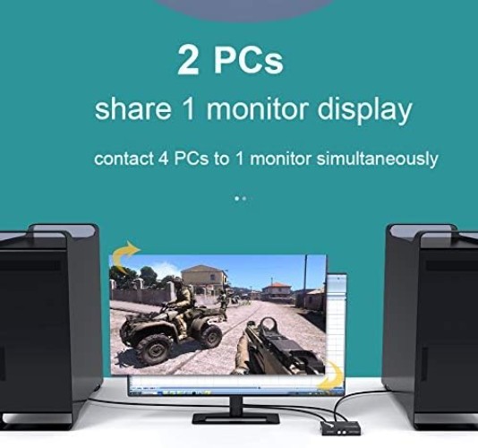 2 Port VGA Switch Video Selector Box - 2 Input 1 Output for Monitors