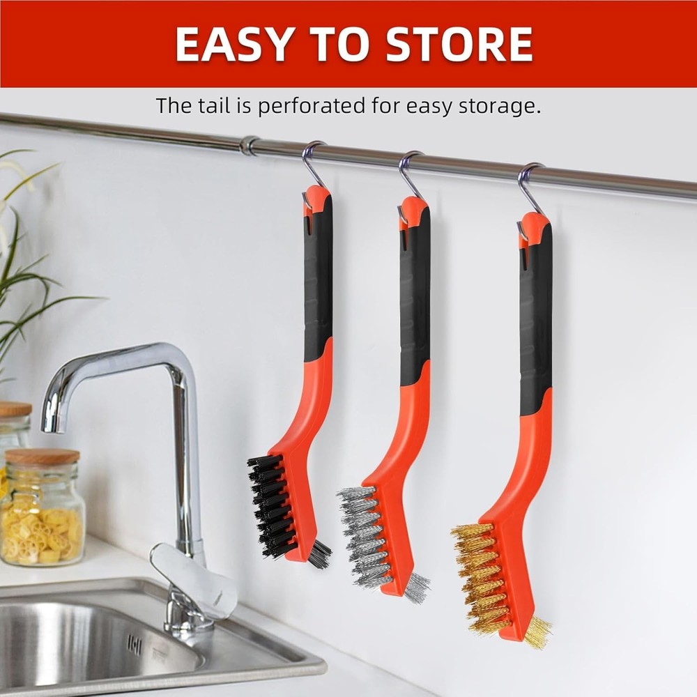 Durable & Effective 3pcs Wire Brush Cleaning Set - Perfect for Detailed Work