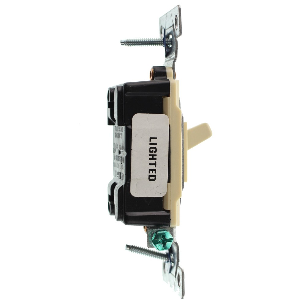 HUBBELL RS115ILCZ LIGHTED TOGGLE SWITCH, 1-POLE, GROUNDING, 15A, 120V, IVORY