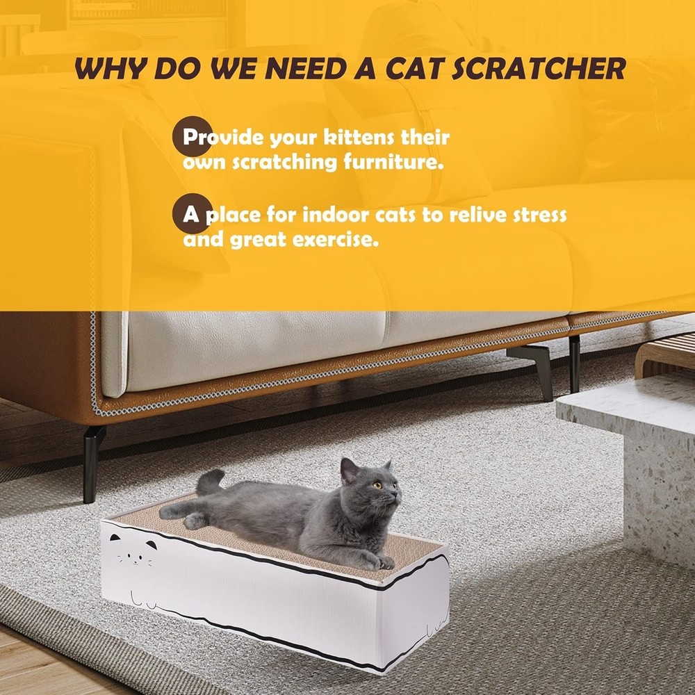 Large Cat Scratcher with Reversible Design - Fun & Protective Indoor Solution