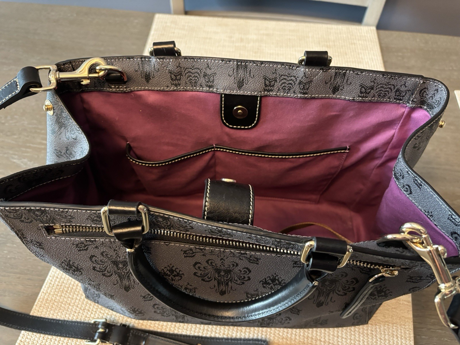 Disney Haunted Mansion Wallpaper Dooney & Bourke Satchel NWT