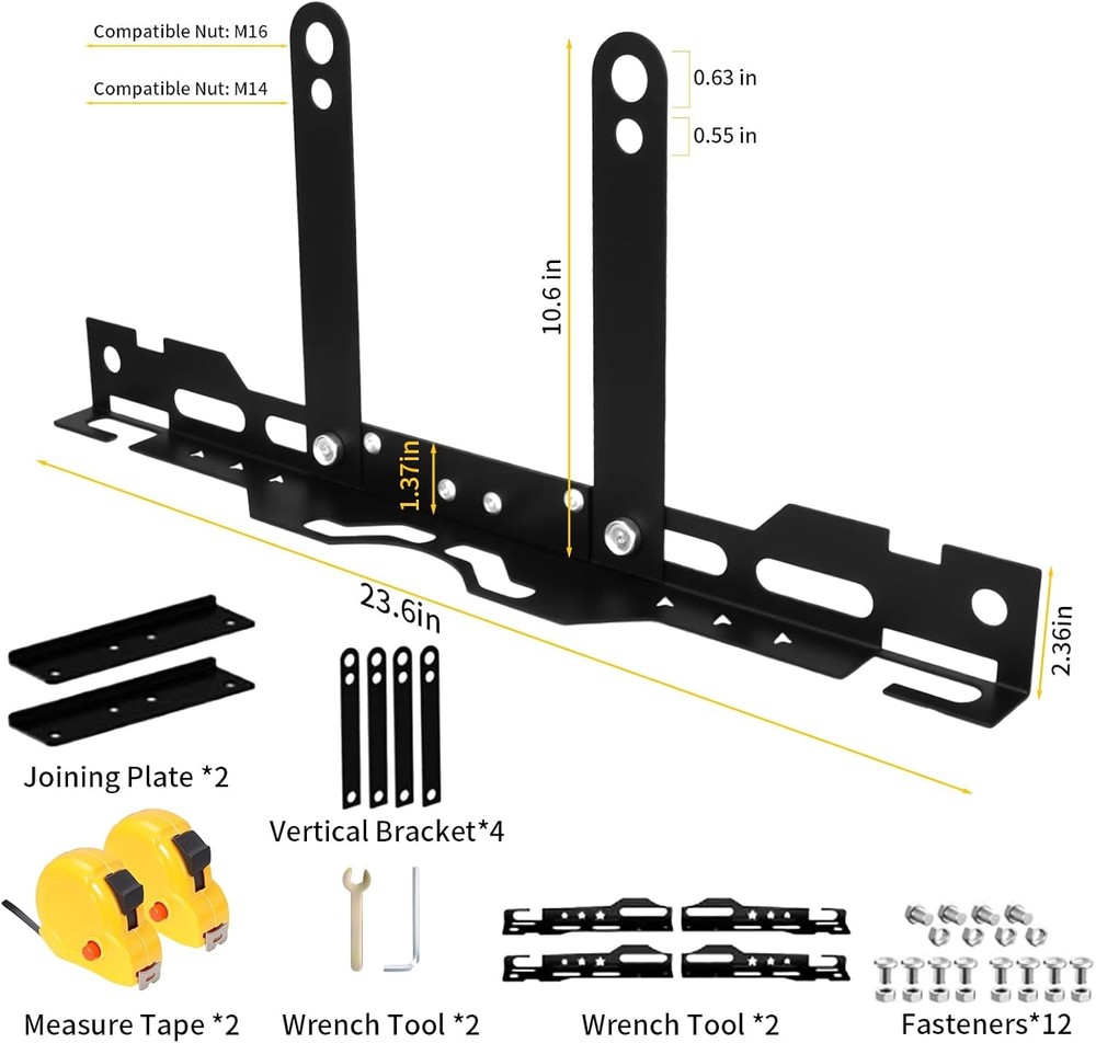 Professional Wheel Alignment Tool Kit 2Pcs, Heavy-Duty Toe Gauge with Extension