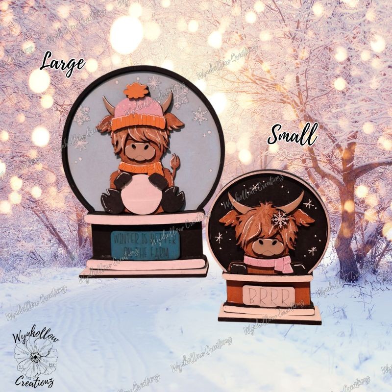 Highland Cows in the Snow Interchangeable Snow Globe