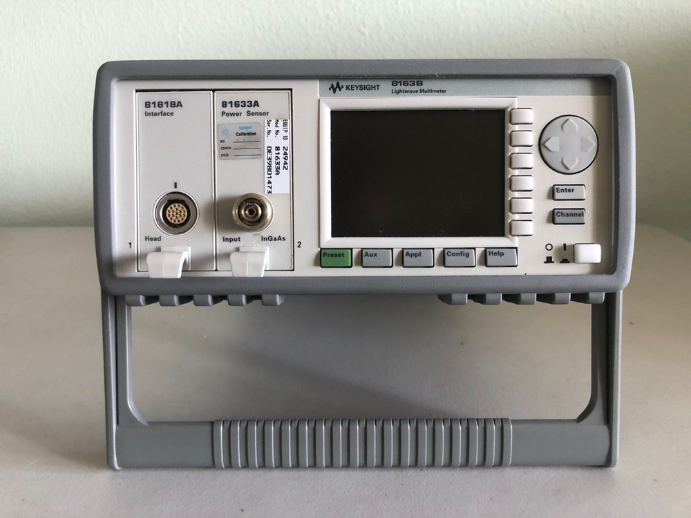 Keysight 8163B Lightwave Multimeter Mainframe+Interface81618A+power sensor81633A