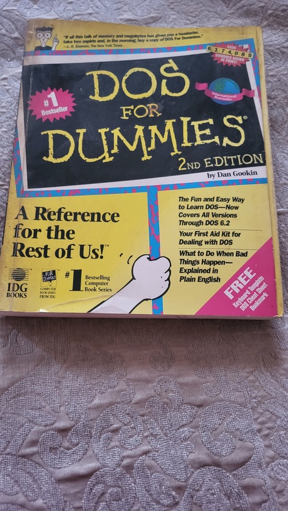 DOS for Dummies 2nd Edition Computer Book Reference Guide Dan Gookin
