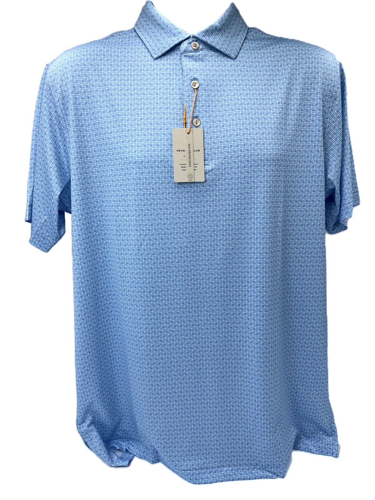 $115 Peter Millar Men's Alta Performance Jersey Polo-Classic Blue-Medium - New