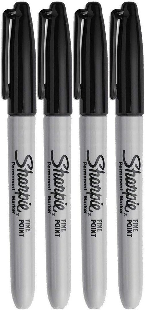 Sharpie Permanent Markers, Fine Point, Black Ink
