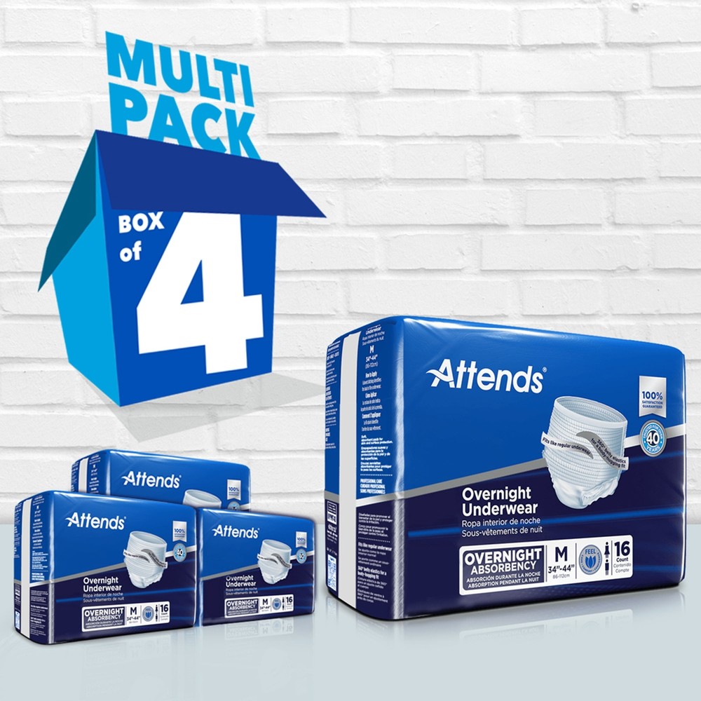 Attends Disposable Underwear Medium Severe 64 Ct
