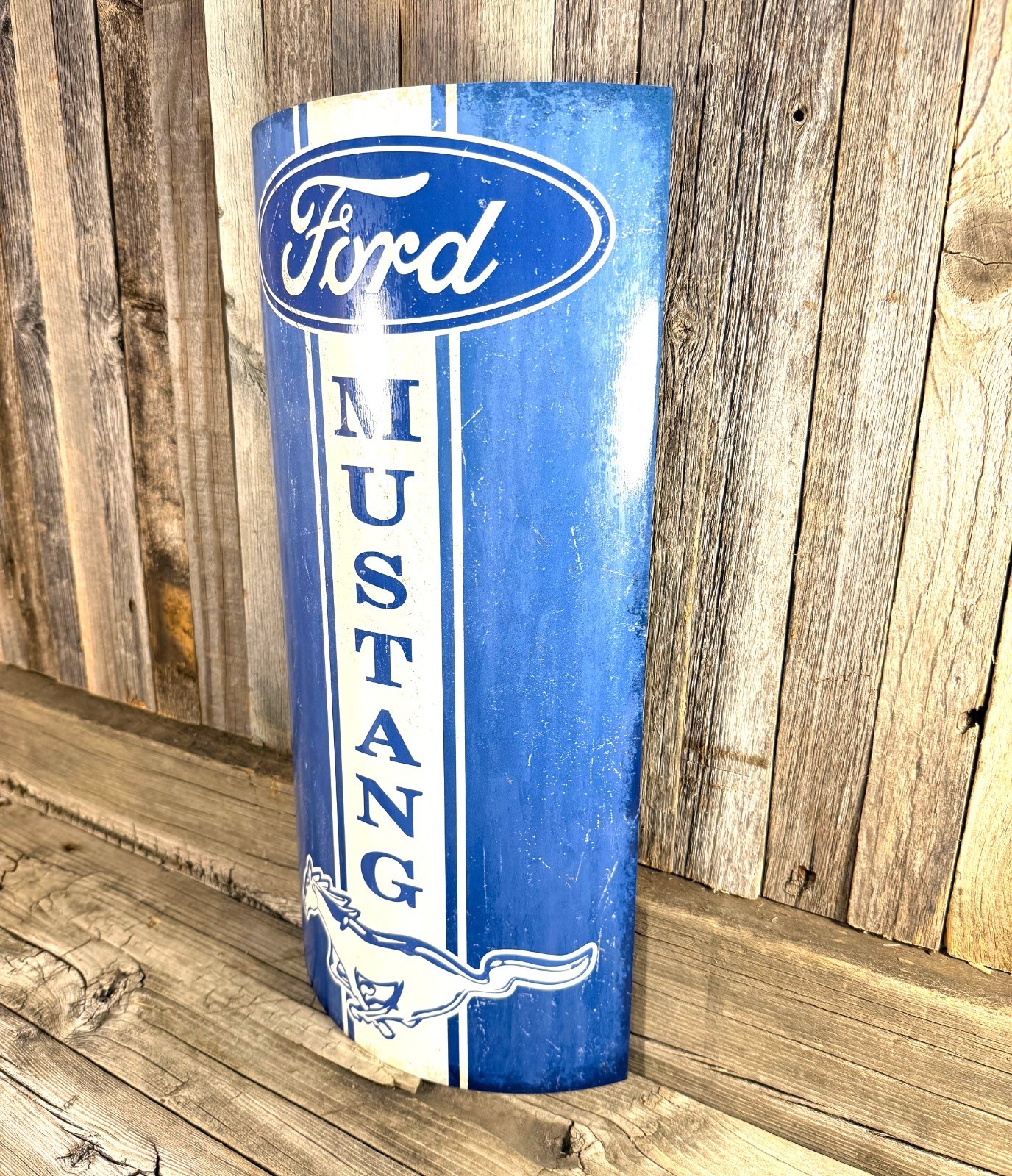 Ford Mustang 17" Rolled Form Metal Aluminum 3D Sign Garage Bar Truck New