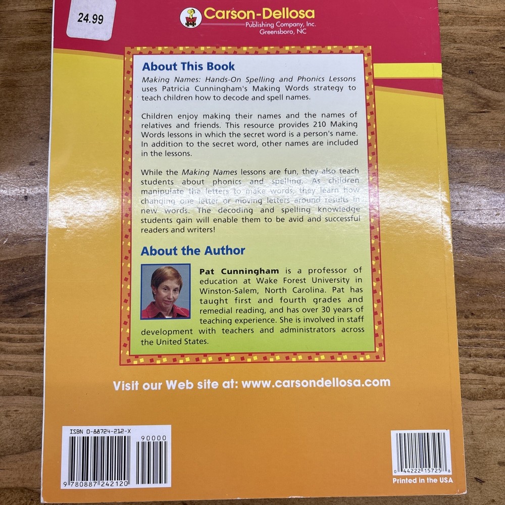 Making Names Hands On Spelling and phonics Lessons Teacher Resource Book
