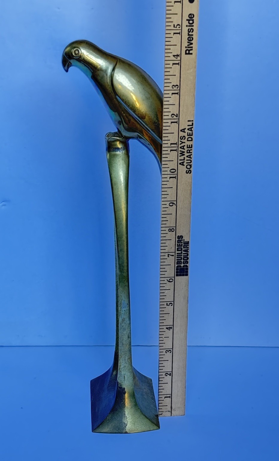 VTG MCM Brass Parrot Figurine 15” Tall Heavy Mid-Century Original See Pictures