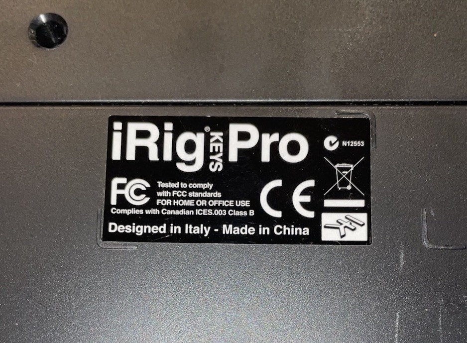 IK Multimedia IRIG KEYS PRO USB keyboard for MAC / PC MIDI 37 Keys