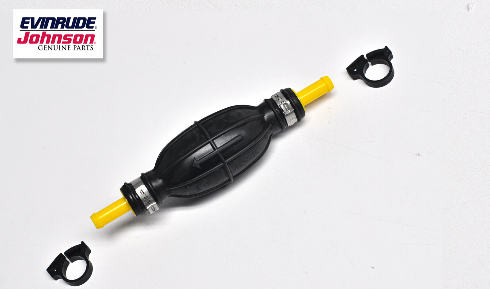 OEM New Johnson Evinrude Fuel Primer Bulb With Clamps 5008586