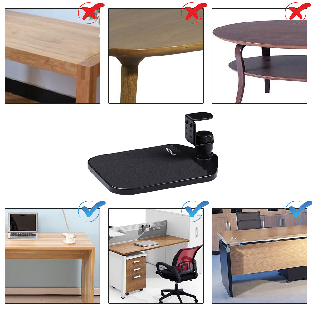 Under Desk Mouse Platform Ergonomic Swivel Mouse Pad Desktop Accessory