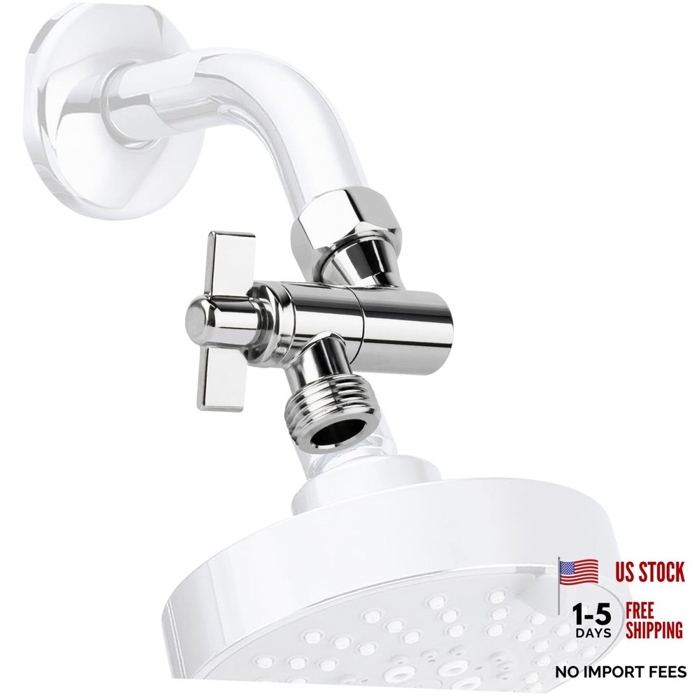 Adjustable Shower Head Extension Adapter, All-Metal Angle Adapter, 360° Silver