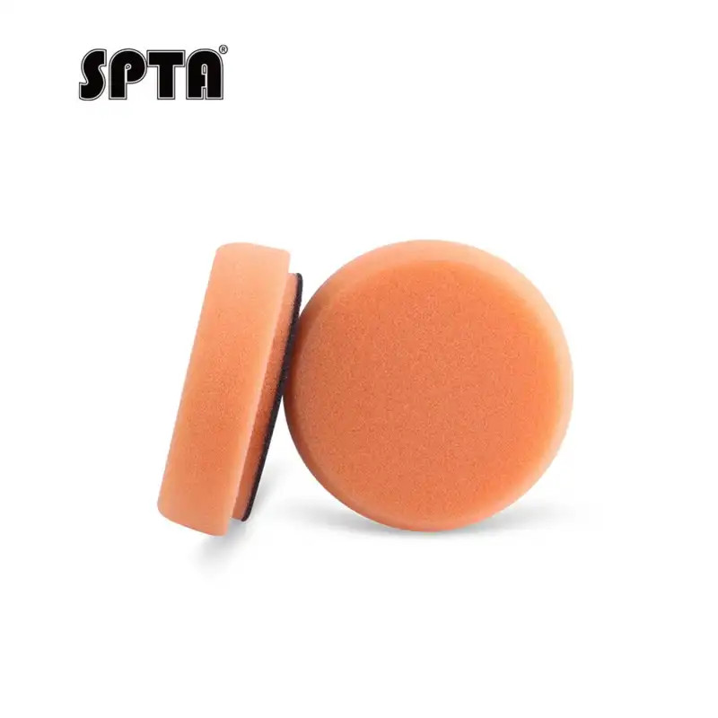 SPTA 2Pcs 3 inch Heavy Medium Light Cut Foam Pads Wool Microfiber Buffing Pad