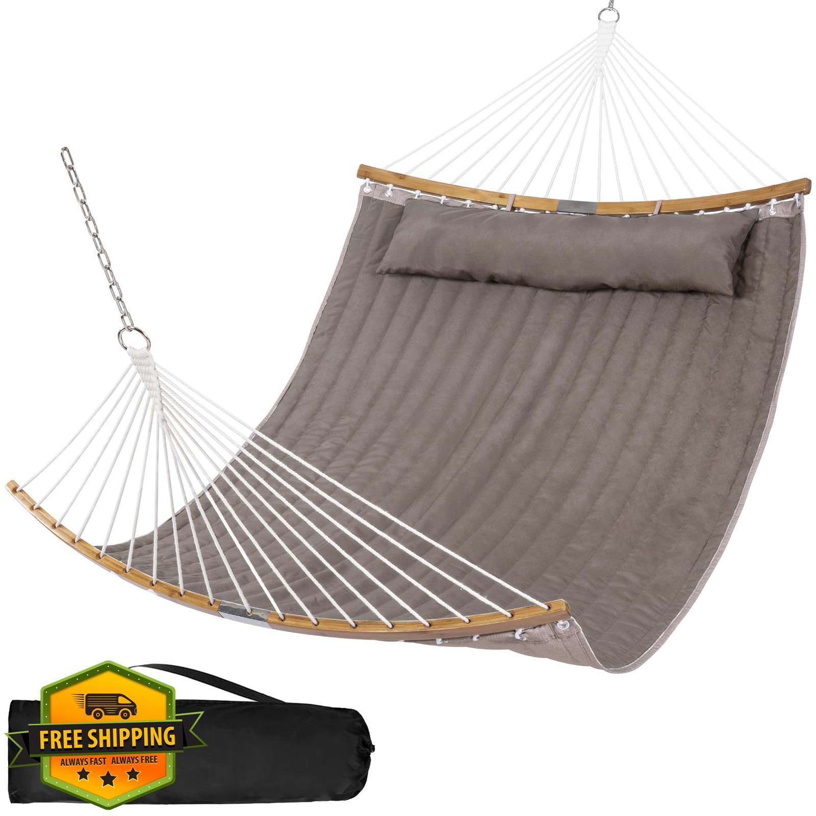 SUNCREAT Portable Double Hammock Brown 450 lbs Capacity