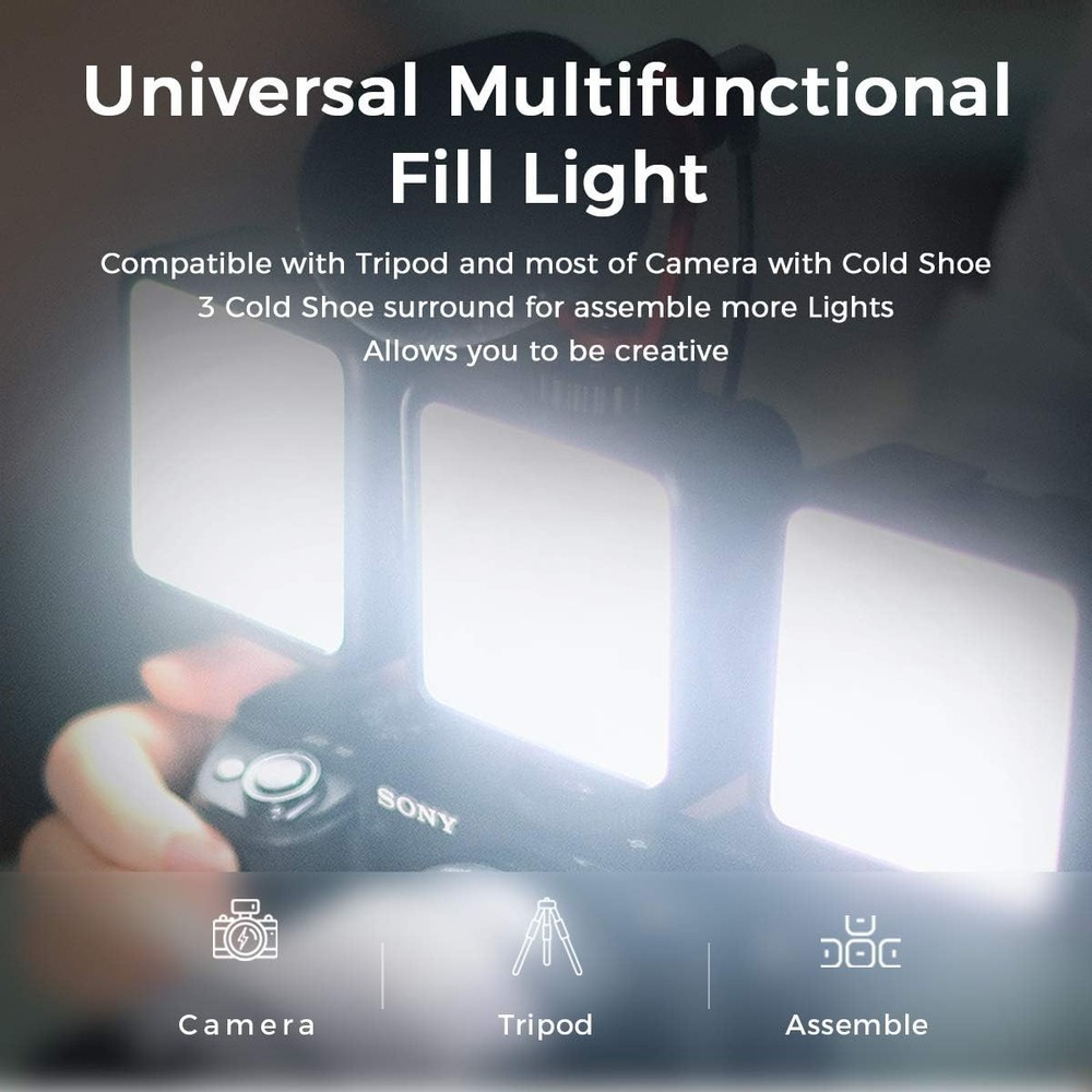 Rechargeable 3000mAh LED Camera Light with Softbox - Essential for Photography