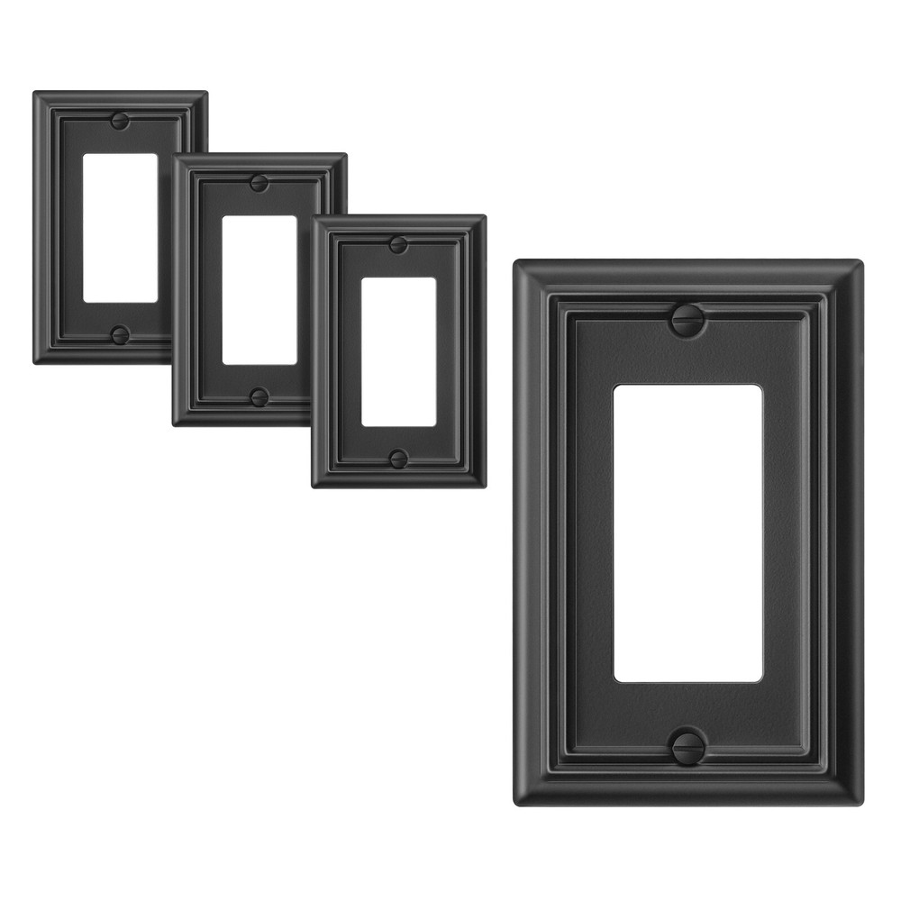 DEWENWILS 4-Pack Wall Plates for Electrical Outlets, GFCI, Dimmer Switch, Black