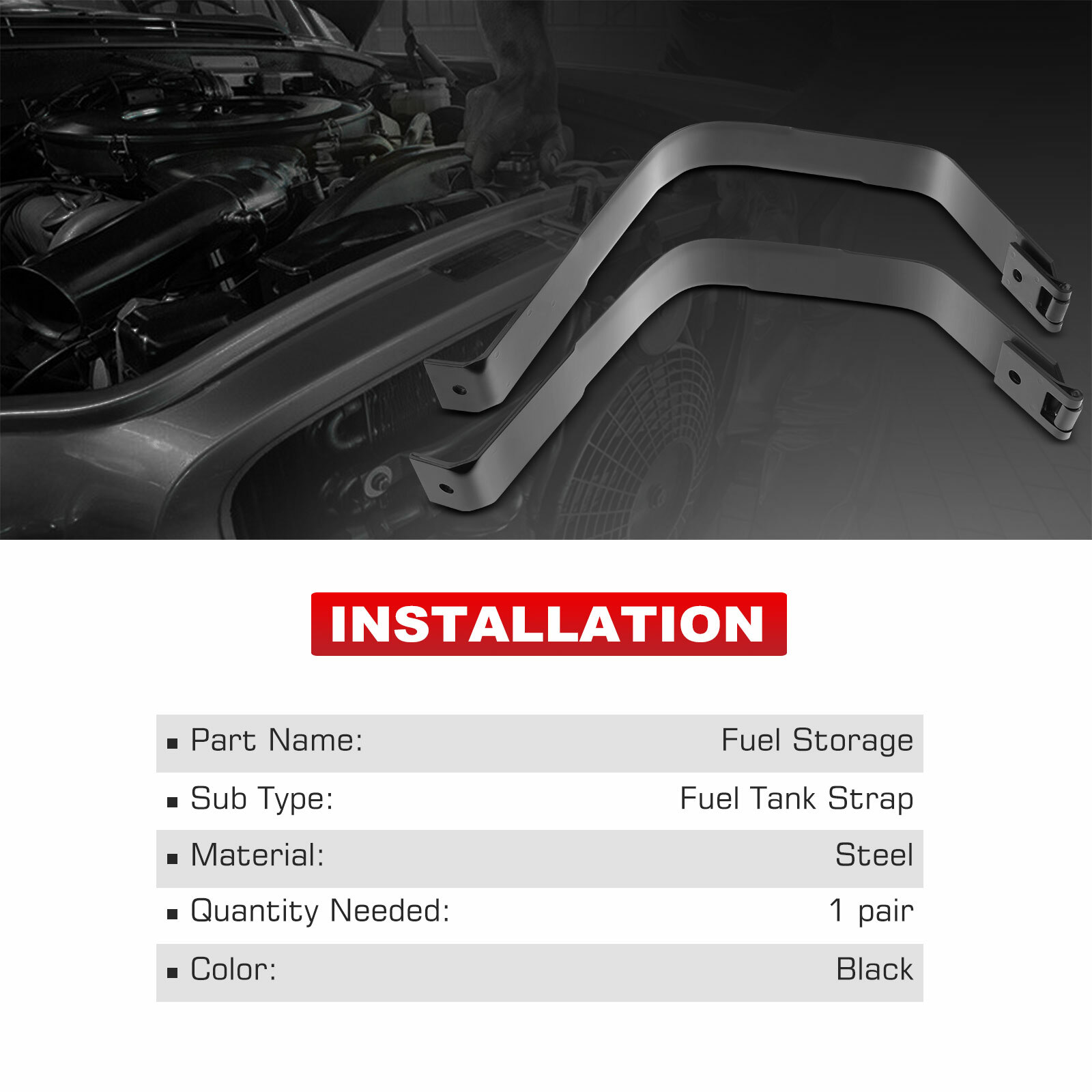 2x Fuel Tank Mounting Straps For Ford F-250 1999-2010 F-350 F-450 Super Duty