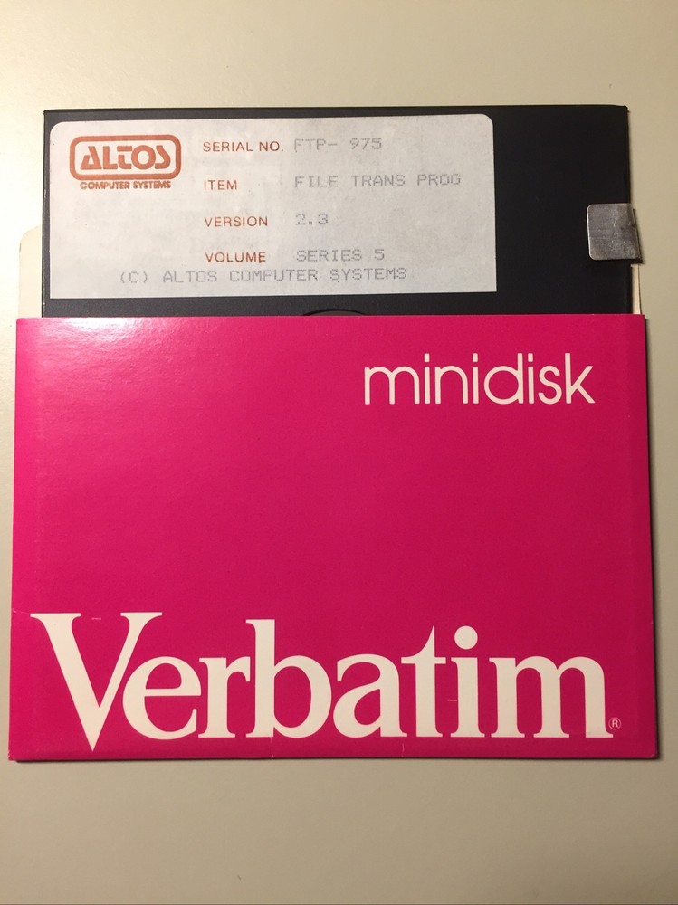 Vintage ALTOS Computer Systems File Trans Program 5.25” Floppy Disk VHTF
