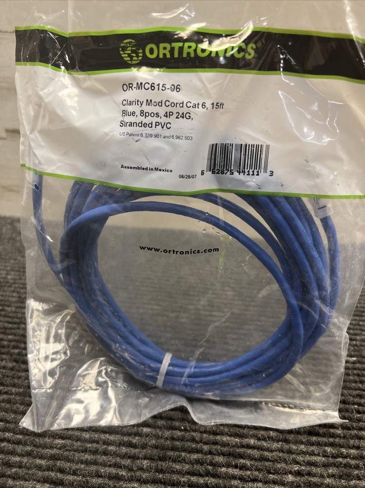 New Ortronics OR-MC615-06 Cat 6 Mod 8 15 ft cable