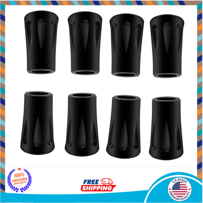 8Pcs Trekking Pole Tips Replacement Protectors, Rubber Feet for Hiking Pole Tips