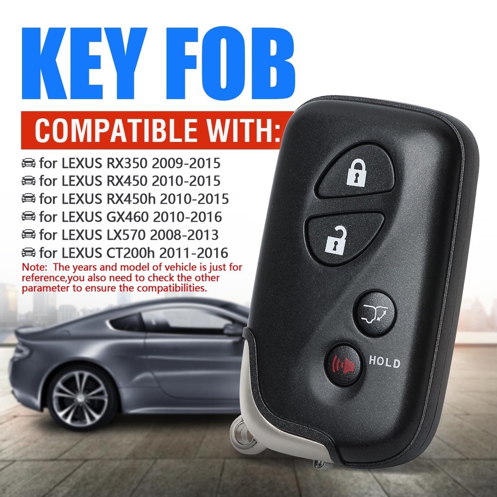 Smart Key Fob Transmitter Keyless Entry Remote Replacement for Lexus RX350/RX...
