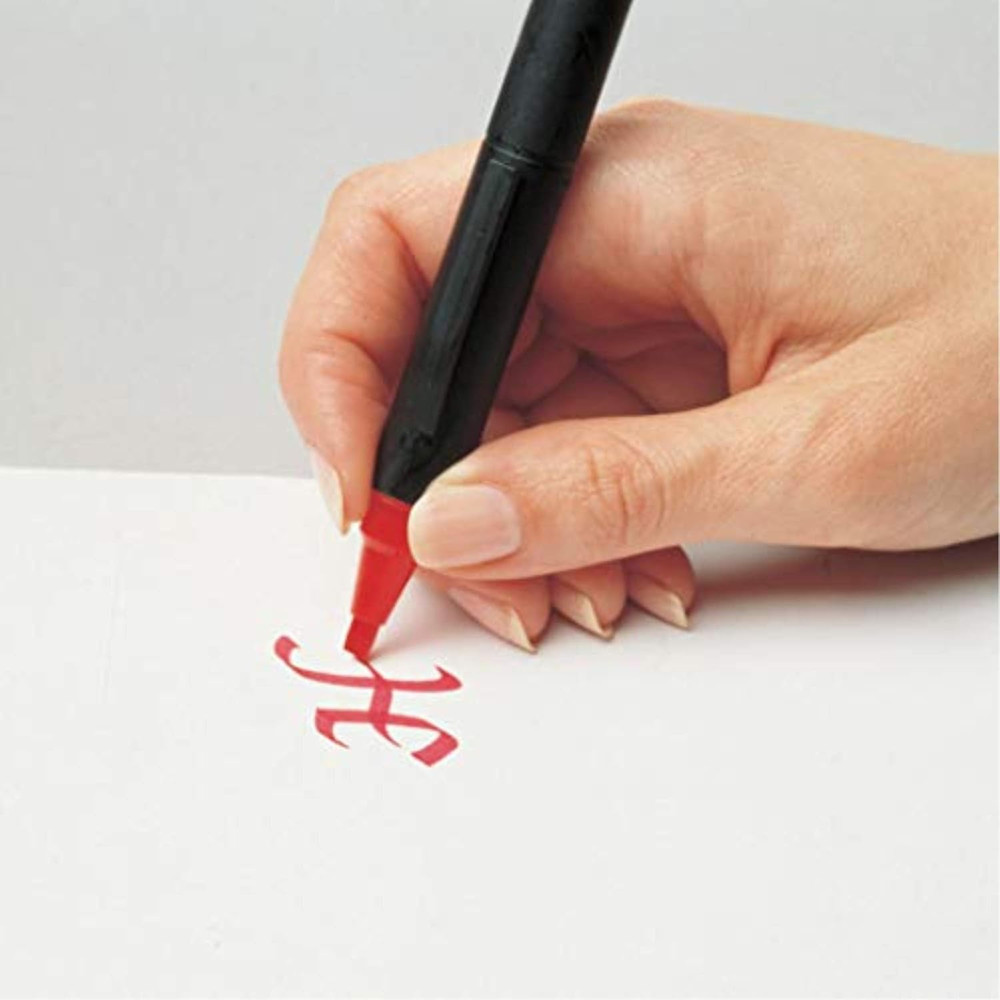 Profolio by , Double Header Calligraphy Marker, 1.5Mm and 3Mm Chisel Tips - Blac