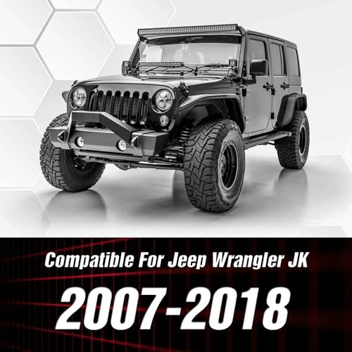 for JK JKU Tubular Front & Rear Fender Flares Compatible with 2007-2018 Jeep