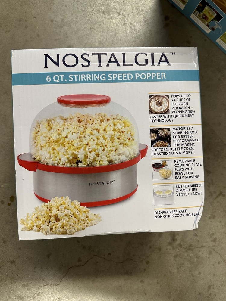 Nostalgia Red Popcorn Maker Automatic Air Popper