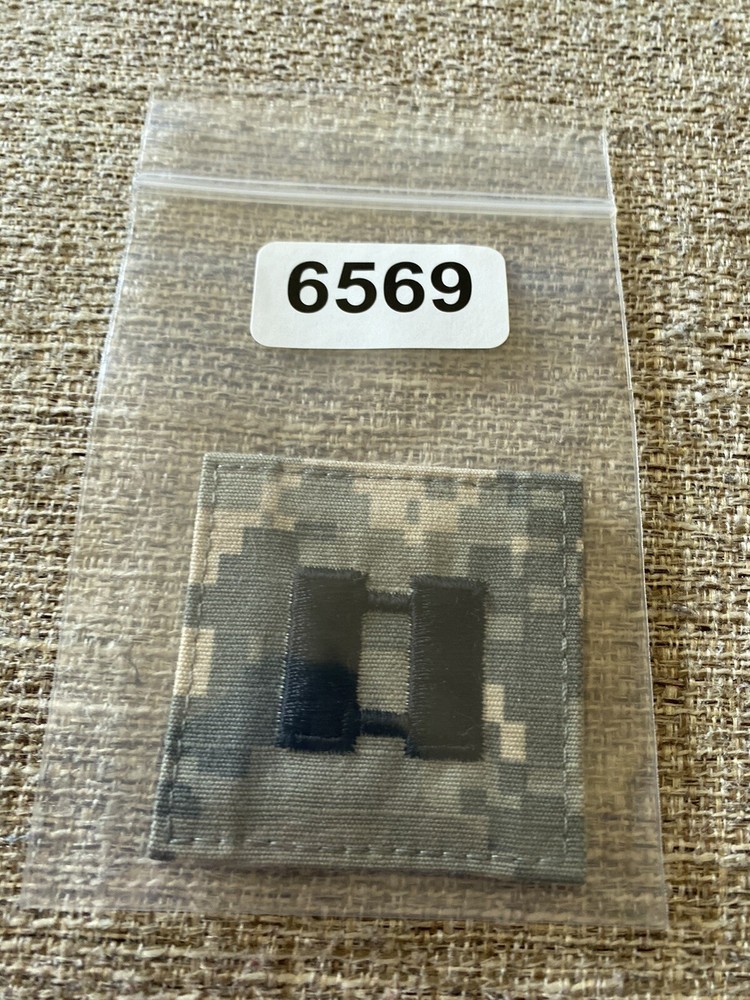 US Army Captain CPT O-3 Rank ACU Hook / Loop Pattern Military Patch INV6569