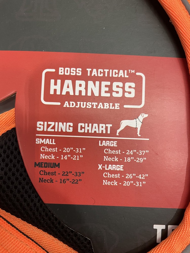 Boss Dog Harness With Boss Clips, Hunter Orange Medium
